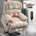 Fauteuil inclinable électrique Chenille avec massage thermique, USB, inclinaison maximale de 155°
