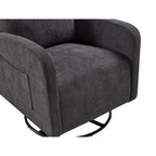 Fauteuil inclinable manuel pivotant à 360°, rembourré en chenille, avec coussin épais et poches latérales