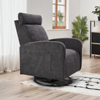 Fauteuil inclinable manuel pivotant à 360°, rembourré en chenille, avec coussin épais et poches latérales