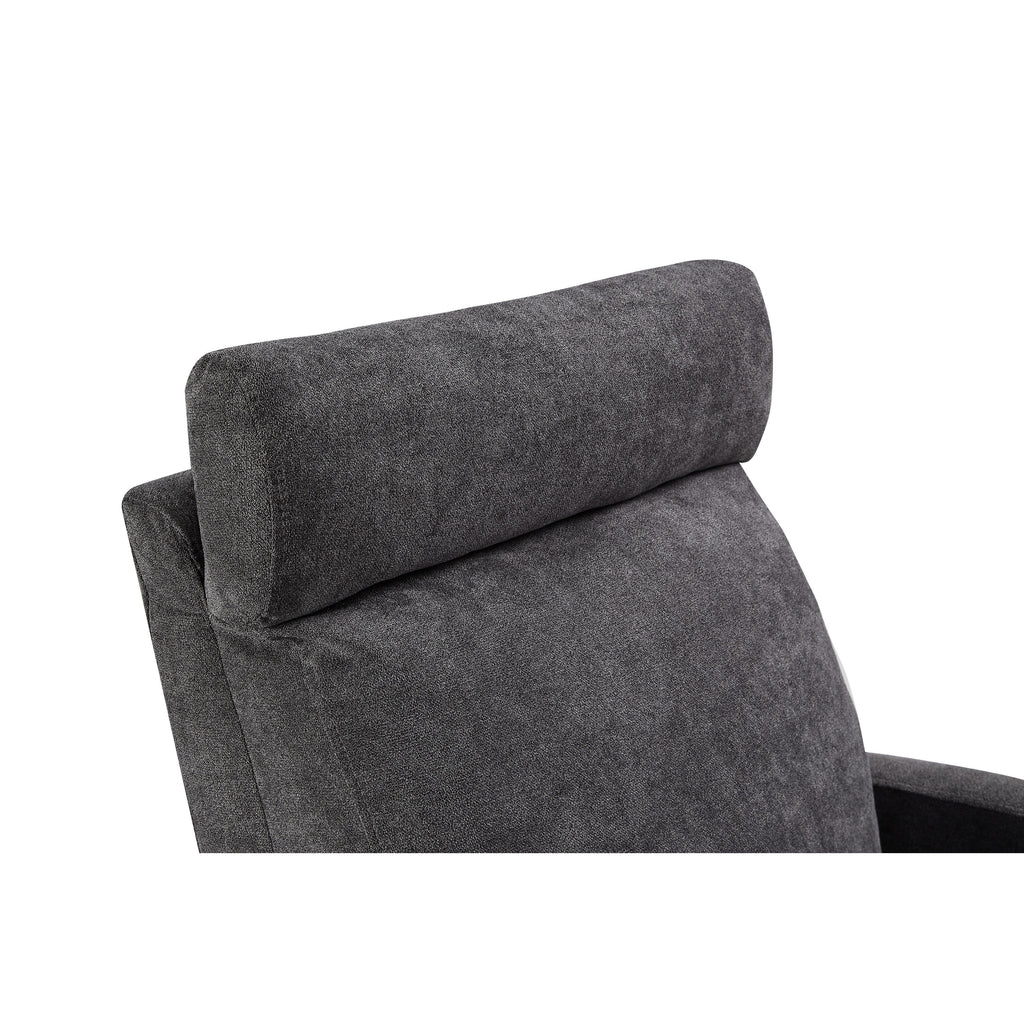 Fauteuil inclinable manuel pivotant à 360°, rembourré en chenille, avec coussin épais et poches latérales