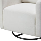 Fauteuil inclinable manuel pivotant à 360°, rembourré en chenille, avec coussin épais et poches latérales
