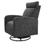 Fauteuil inclinable manuel pivotant à 360°, rembourré en chenille, avec coussin épais et poches latérales
