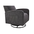 Fauteuil inclinable manuel pivotant à 360°, rembourré en chenille, avec coussin épais et poches latérales