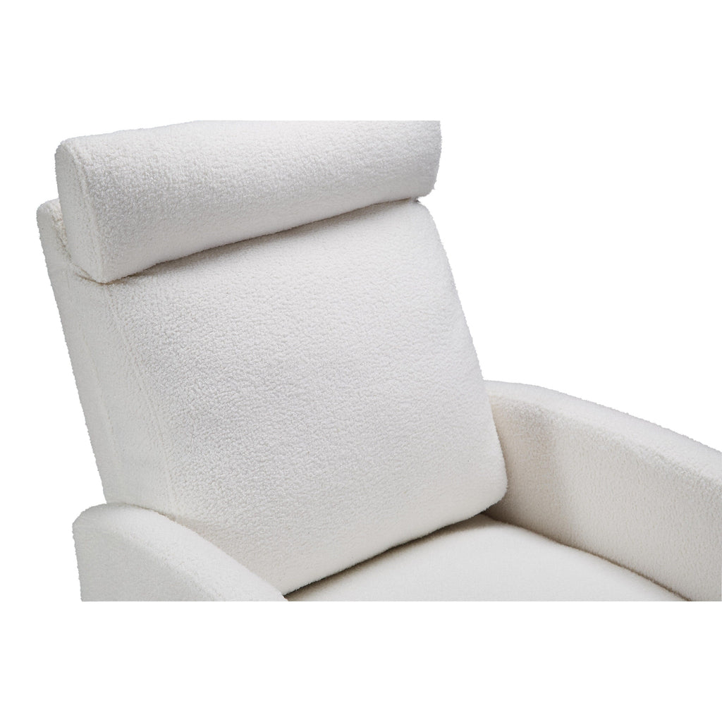Fauteuil inclinable manuel pivotant à 360°, rembourré en chenille, avec coussin épais et poches latérales