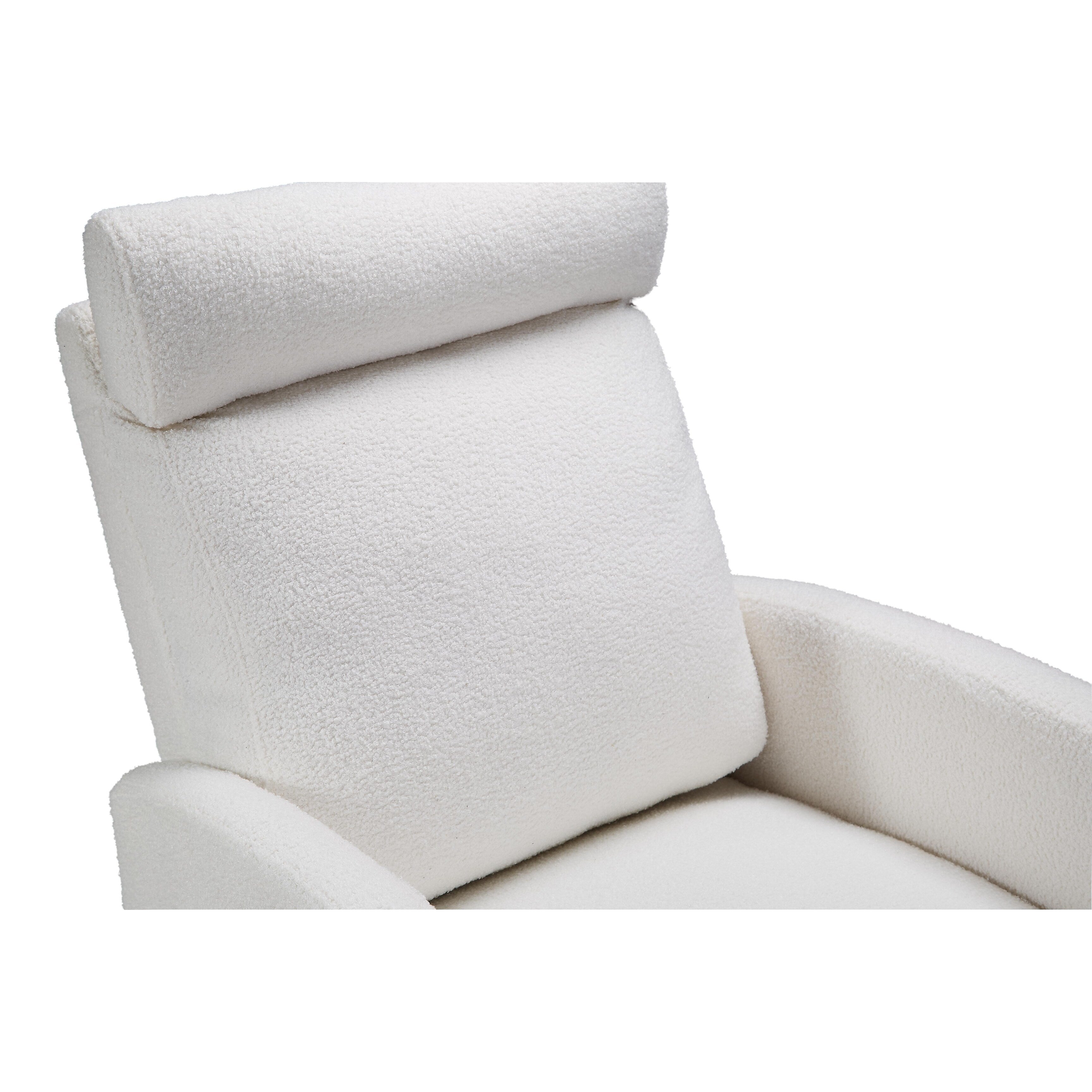 Fauteuil inclinable manuel pivotant à 360°, rembourré en chenille, avec coussin épais et poches latérales