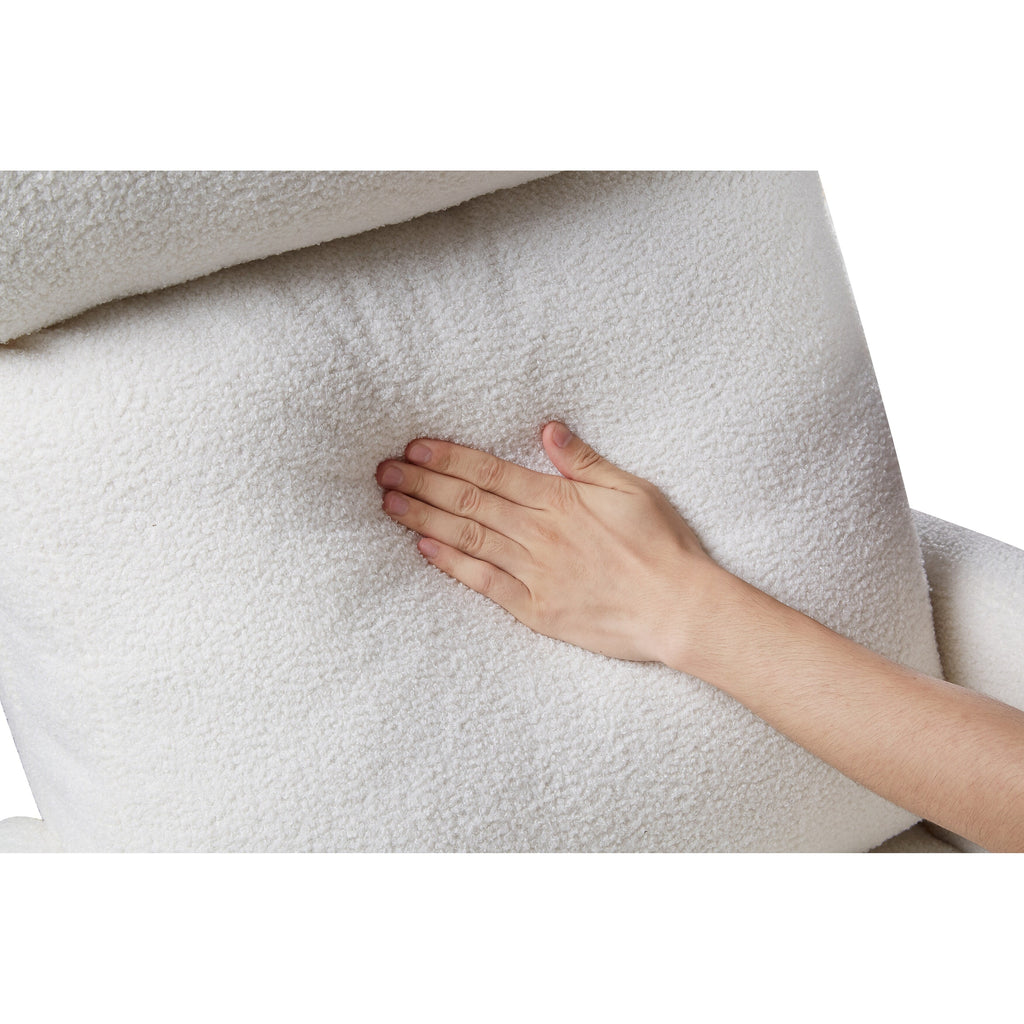 Fauteuil inclinable manuel pivotant à 360°, rembourré en chenille, avec coussin épais et poches latérales