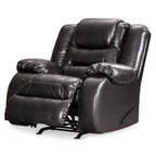 Fauteuil inclinable à bascule manuel Cherie, similicuir noir brillant