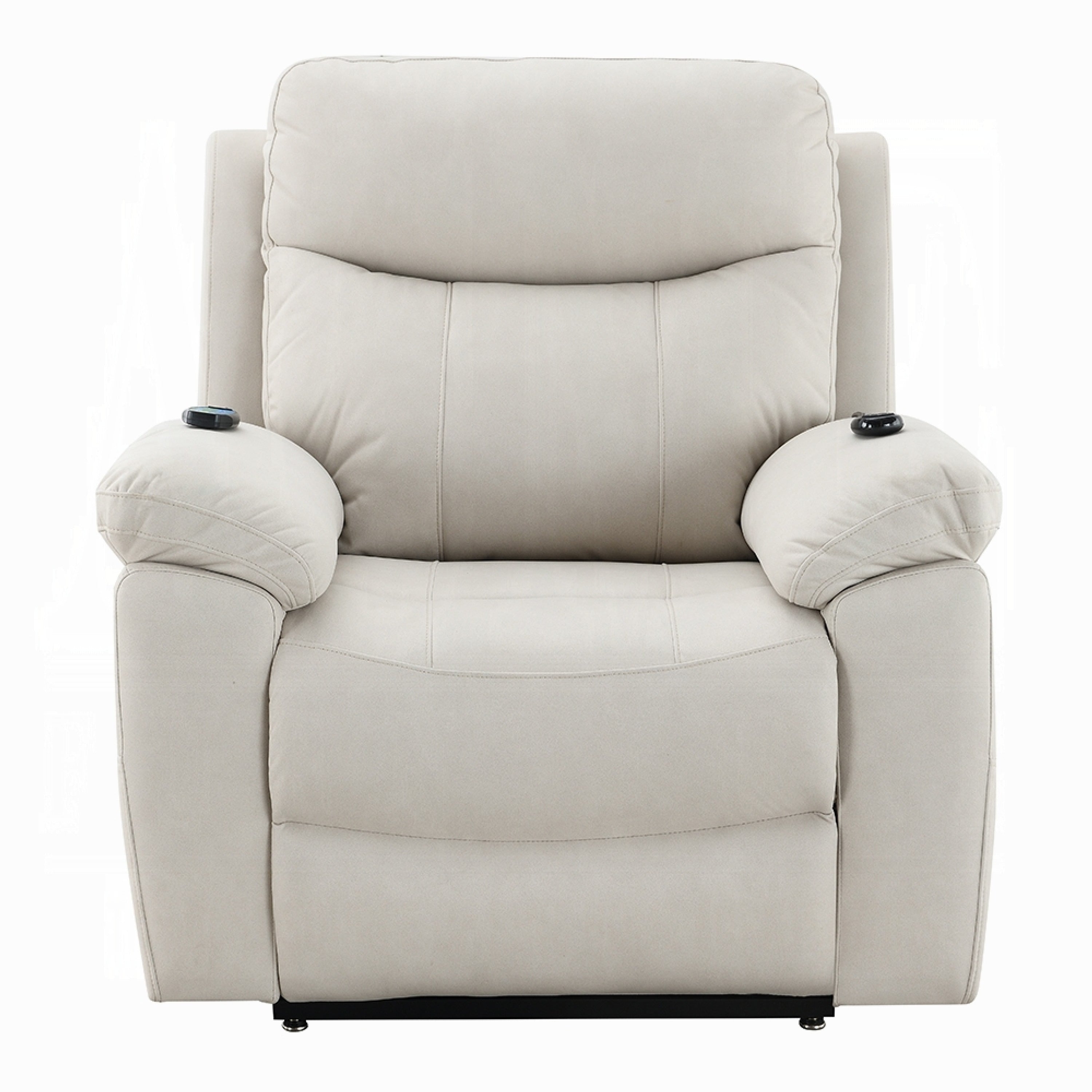 Fauteuil releveur et inclinable Cheru Power Motion avec massage chauffant, ivoire