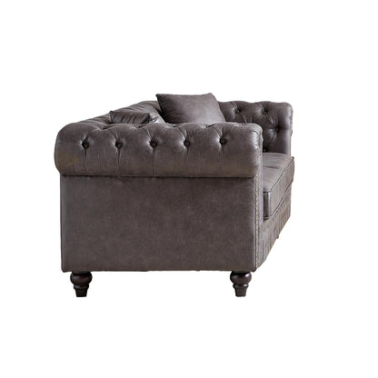 Canapé 3 places Chesterfield 85.5 en tissu technique avec coussins