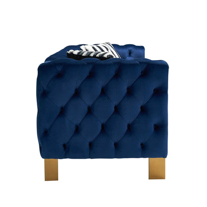 Canapé de salon moderne Chesterfield en velours capitonné