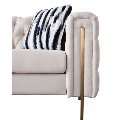 Canapé de salon moderne Chesterfield en velours capitonné
