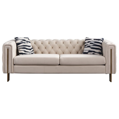 Canapé de salon moderne Chesterfield en velours capitonné