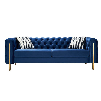 Canapé de salon moderne Chesterfield en velours capitonné