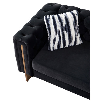 Canapé de salon moderne Chesterfield en velours capitonné