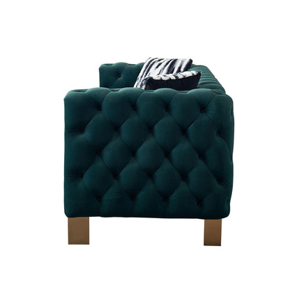 Canapé de salon moderne Chesterfield en velours capitonné