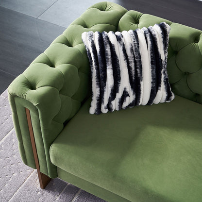 Canapé de salon moderne Chesterfield en velours capitonné