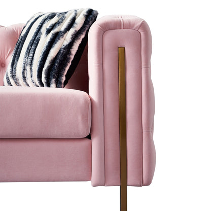 Canapé de salon moderne Chesterfield en velours capitonné