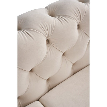 Canapé de salon moderne Chesterfield en velours capitonné