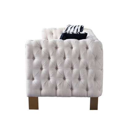 Canapé de salon moderne Chesterfield en velours capitonné