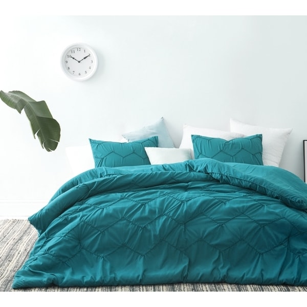 Parure de couette BYB Chevron Waves Supersoft Ocean Depths bleu sarcelle