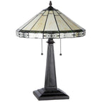 Lampe de table à 2 lumières style Tiffany Mission Design