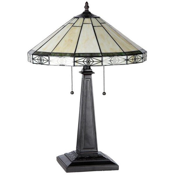 Lampe de table à 2 lumières style Tiffany Mission Design