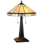 Lampe de table à 2 lumières style Tiffany Mission Design