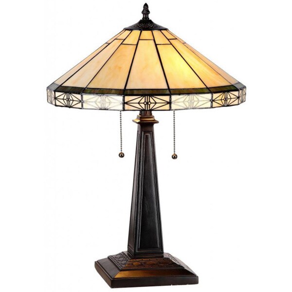 Lampe de table à 2 lumières style Tiffany Mission Design