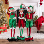 Ensemble de 3 elfes de Noël debout, décoration d'intérieur