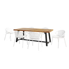 Christopher Knight Home - Ensemble de salle à manger d'extérieur Emma en bois et résine, 7 pièces