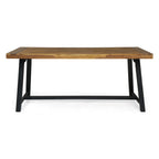 Christopher Knight Home - Ensemble de salle à manger d'extérieur Emma en bois et résine, 7 pièces