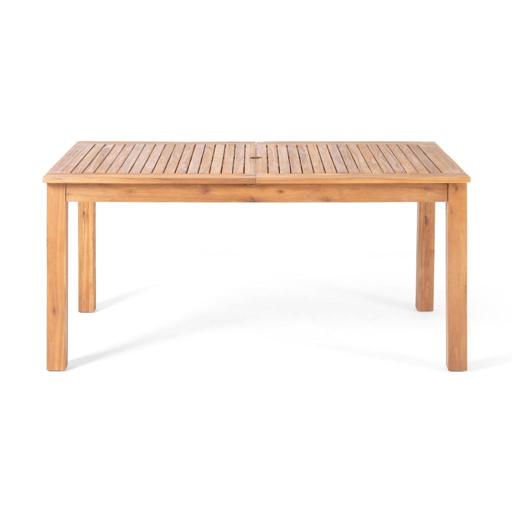 Christopher Knight Home - Ensemble de salle à manger extensible Hampton 7 pièces en bois d'acacia avec trou pour parasol