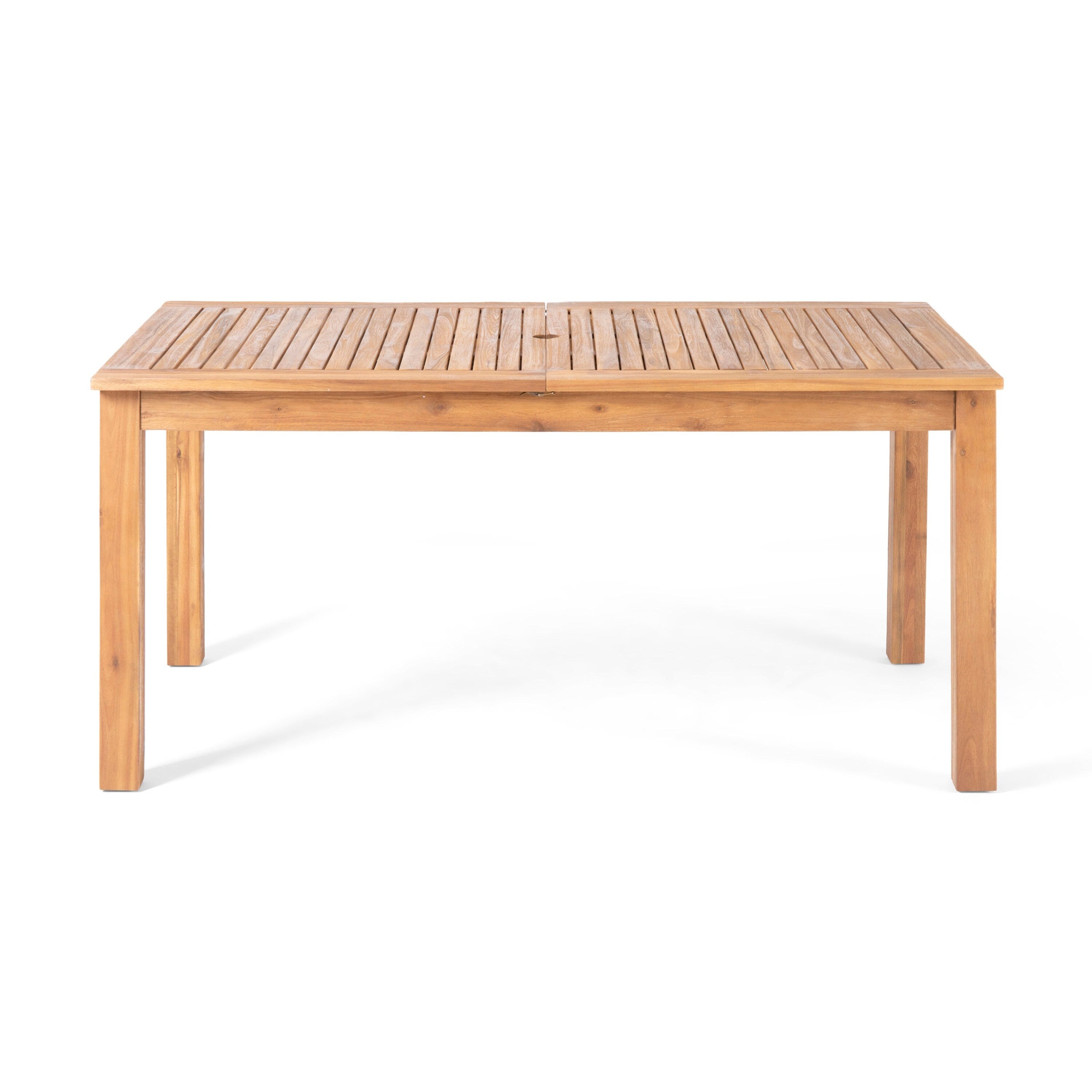 Christopher Knight Home - Ensemble de salle à manger extensible Hampton 7 pièces en bois d'acacia avec trou pour parasol