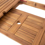 Christopher Knight Home - Ensemble de salle à manger extensible Hampton 7 pièces en bois d'acacia avec trou pour parasol