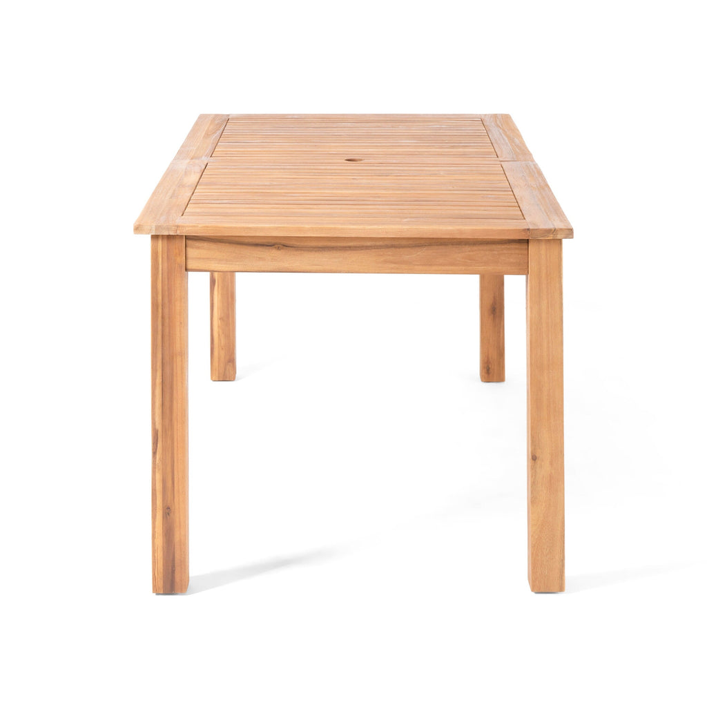 Christopher Knight Home - Ensemble de salle à manger extensible Hampton 7 pièces en bois d'acacia avec trou pour parasol
