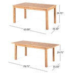 Christopher Knight Home - Ensemble de salle à manger extensible Hampton 7 pièces en bois d'acacia avec trou pour parasol