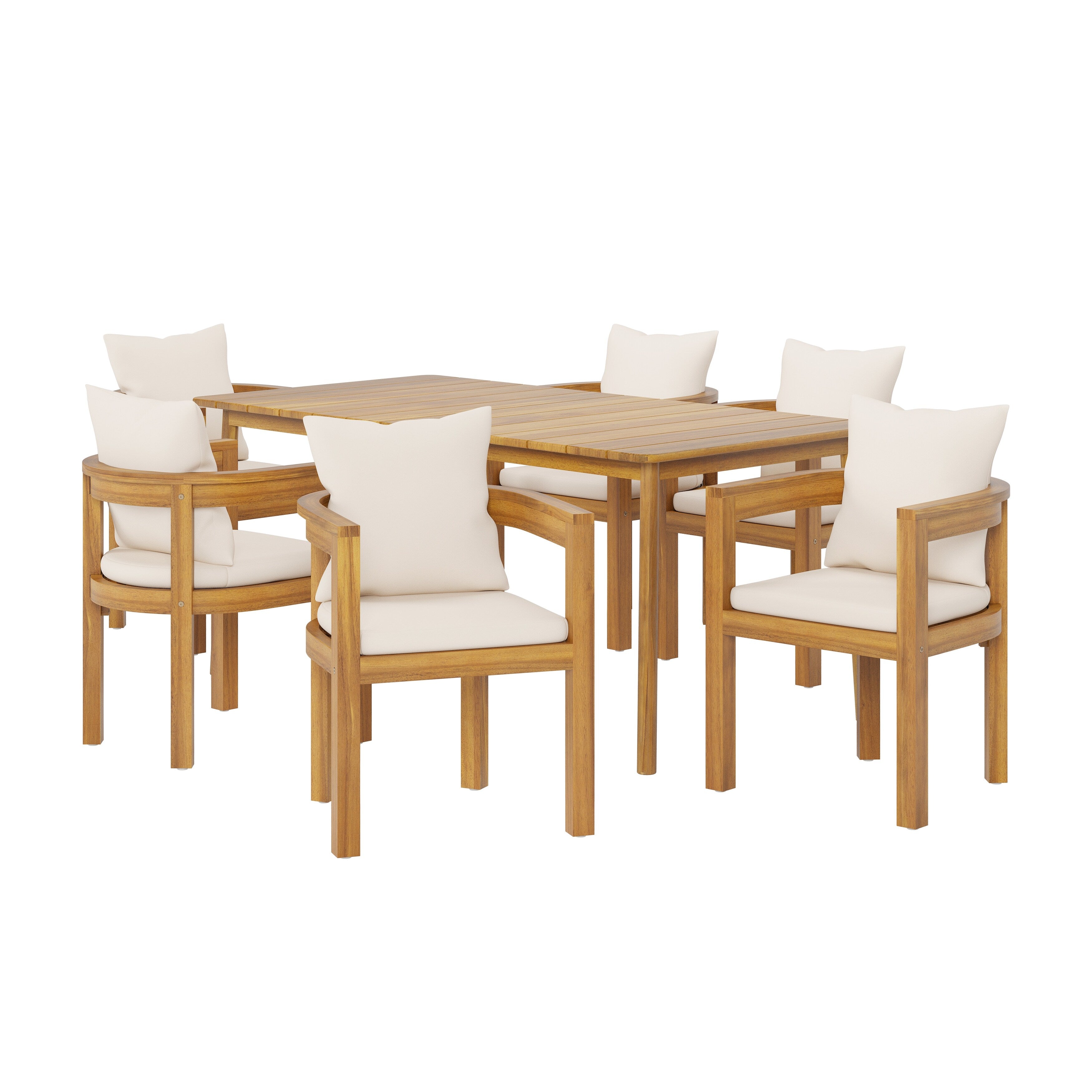 Christopher Knight Home - Ensemble de salle à manger d'extérieur Porter en bois d'acacia 7 pièces