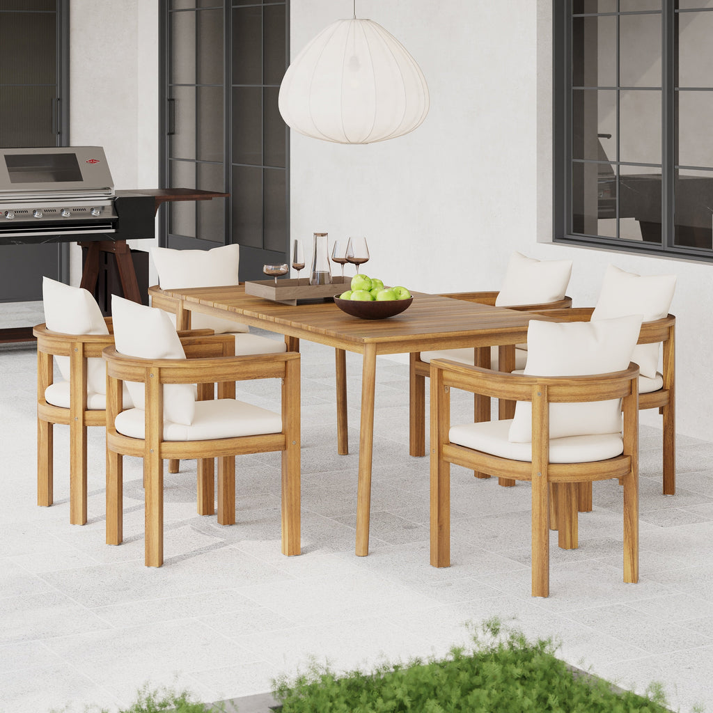 Christopher Knight Home - Ensemble de salle à manger d'extérieur Porter en bois d'acacia 7 pièces