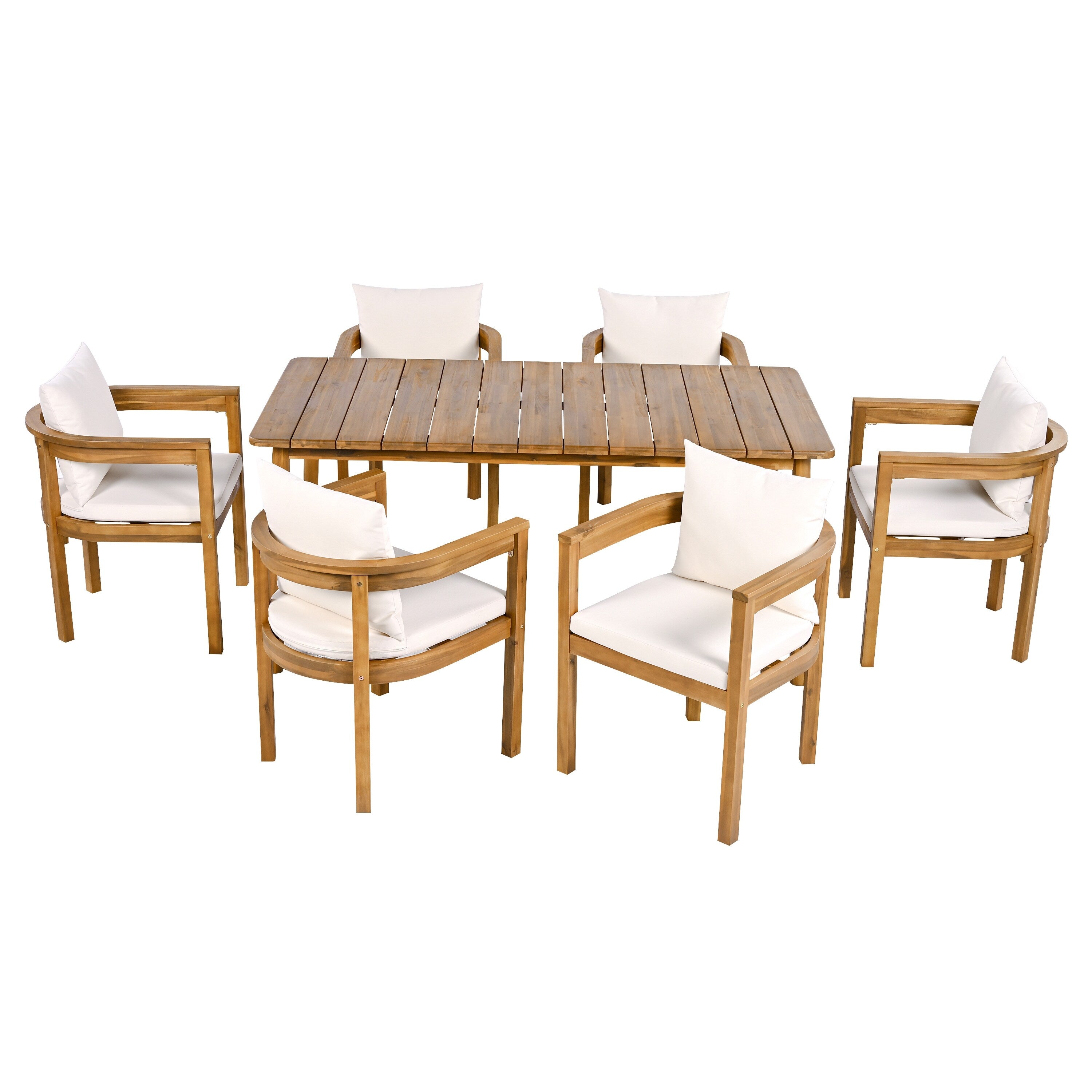 Christopher Knight Home - Ensemble de salle à manger d'extérieur Porter en bois d'acacia 7 pièces