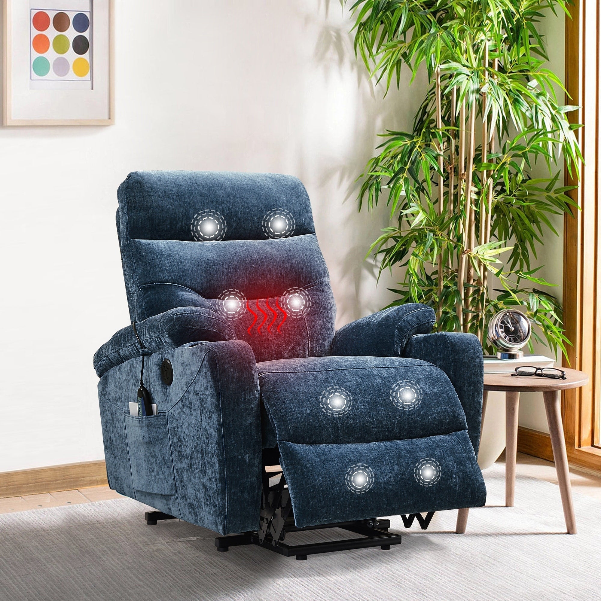 Christopher Knight Home - Fauteuil inclinable électrique Liyasi avec massage, chauffage et fonctionnalités pratiques