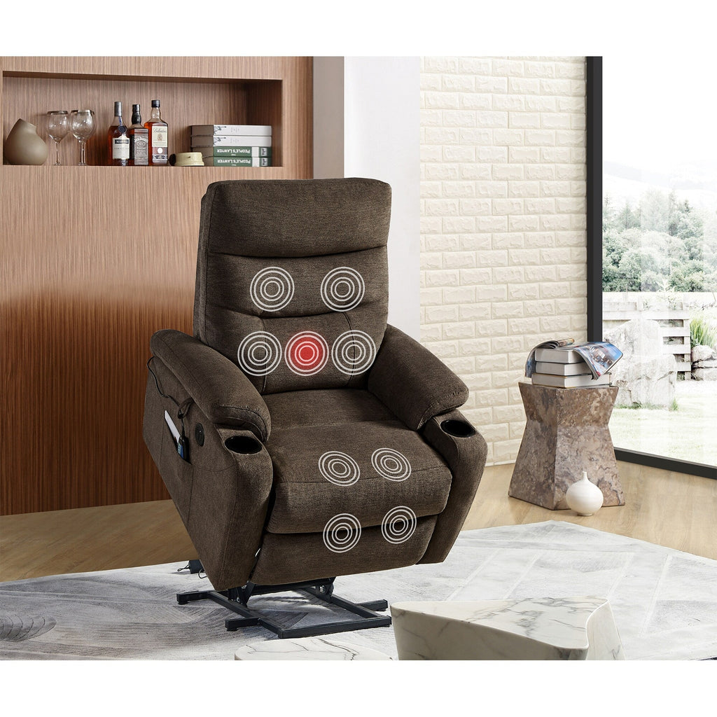 Christopher Knight Home - Fauteuil inclinable électrique Liyasi avec massage, chauffage et fonctionnalités pratiques