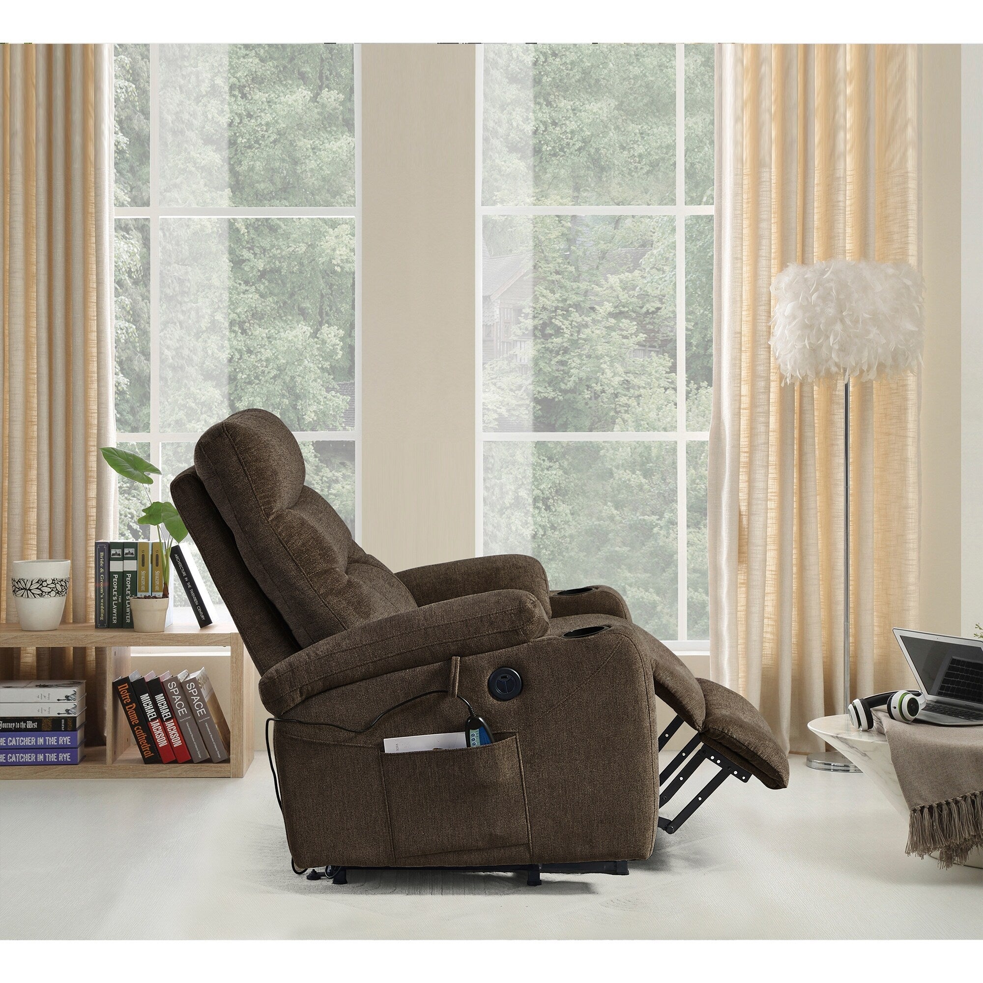 Christopher Knight Home - Fauteuil inclinable électrique Liyasi avec massage, chauffage et fonctionnalités pratiques