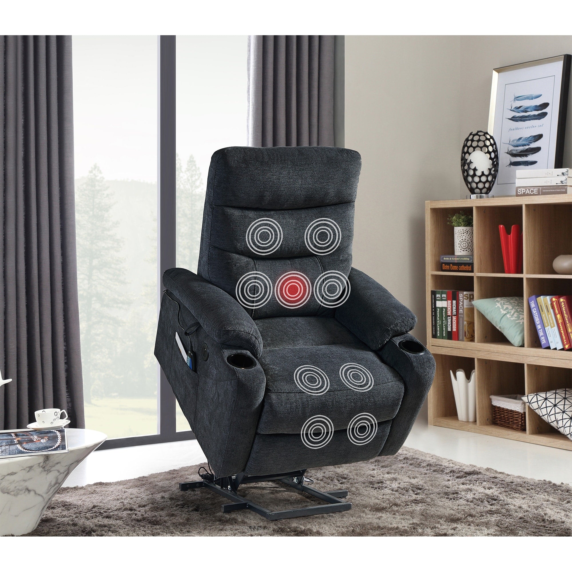 Christopher Knight Home - Fauteuil inclinable électrique Liyasi avec massage, chauffage et fonctionnalités pratiques
