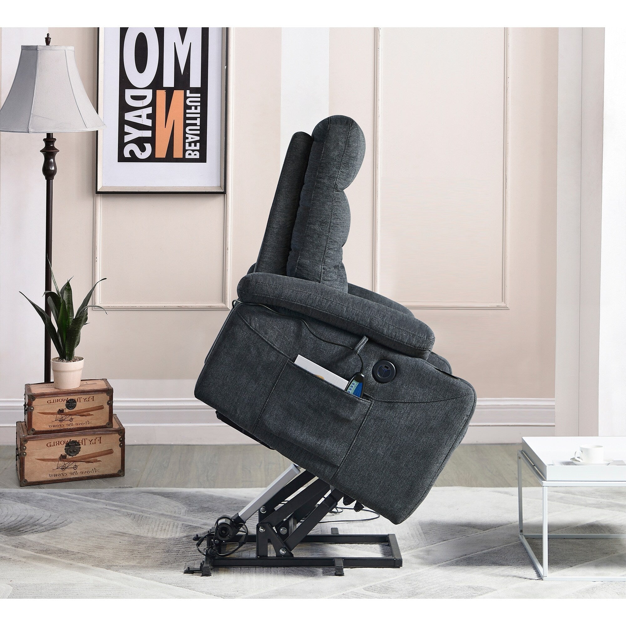 Christopher Knight Home - Fauteuil inclinable électrique Liyasi avec massage, chauffage et fonctionnalités pratiques