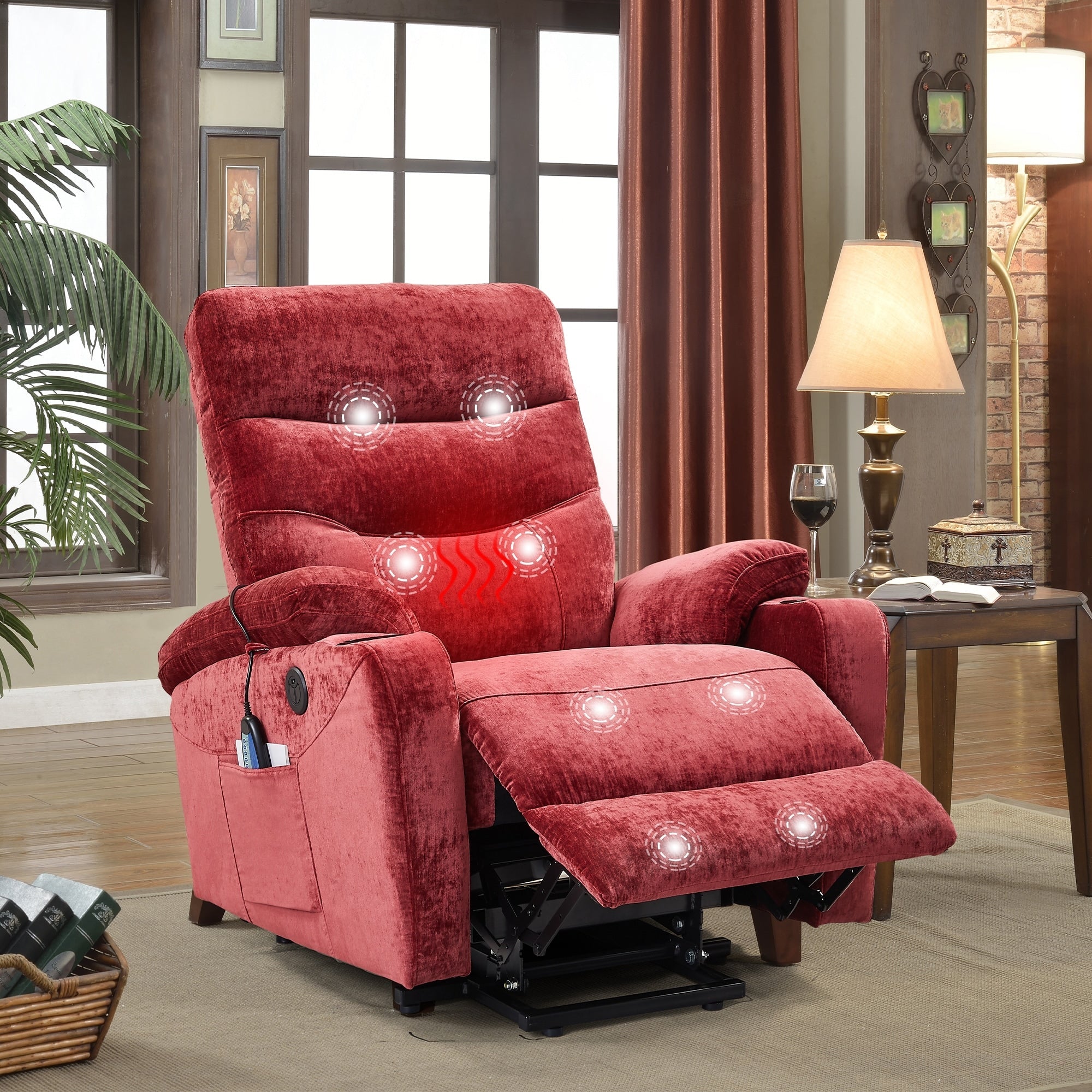 Christopher Knight Home - Fauteuil inclinable électrique Liyasi avec massage, chauffage et fonctionnalités pratiques