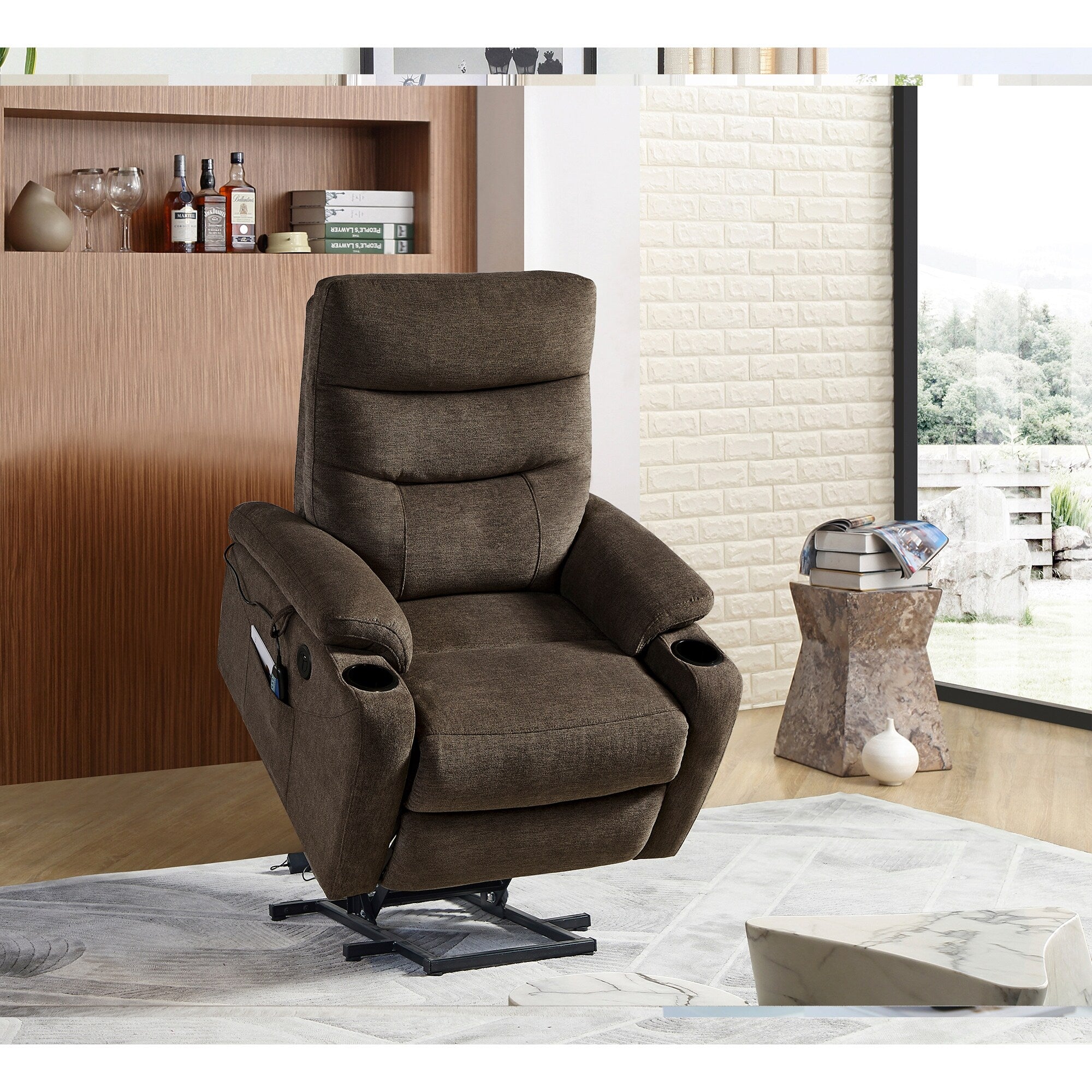 Christopher Knight Home - Fauteuil inclinable électrique Liyasi avec massage, chauffage et fonctionnalités pratiques