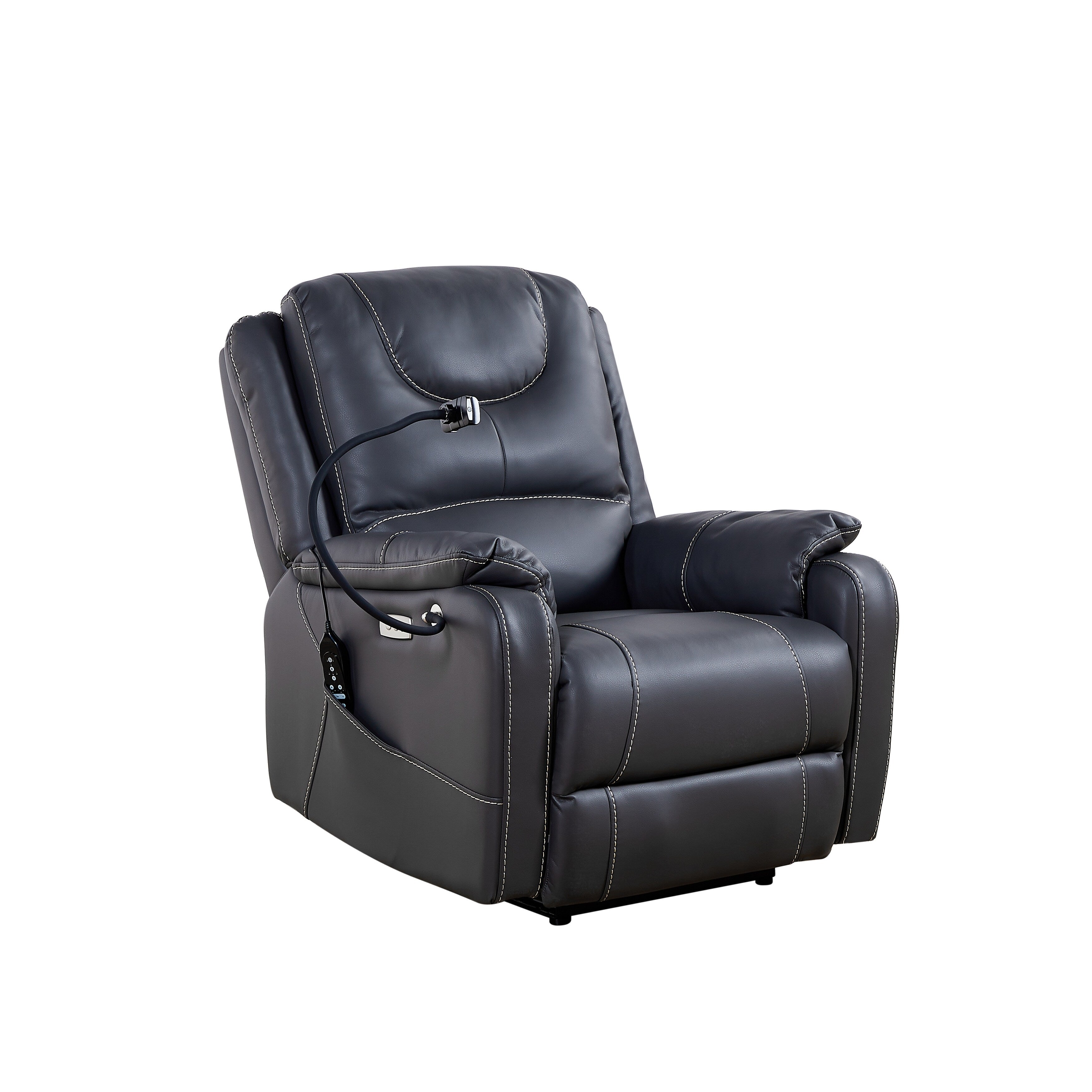 Christopher Knight Home - Fauteuil inclinable électrique Liyasi Zero Gravity avec massage, chauffage, chargement USB et support pour téléphone