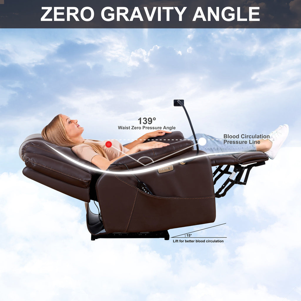 Christopher Knight Home - Fauteuil inclinable électrique Liyasi Zero Gravity avec massage, chauffage, chargement USB et support pour téléphone