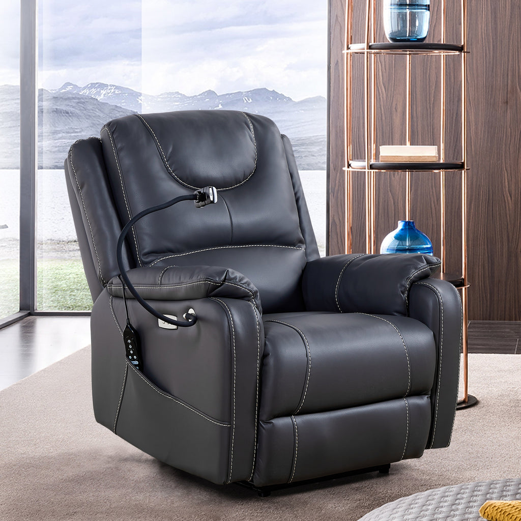Christopher Knight Home - Fauteuil inclinable électrique Liyasi Zero Gravity avec massage, chauffage, chargement USB et support pour téléphone