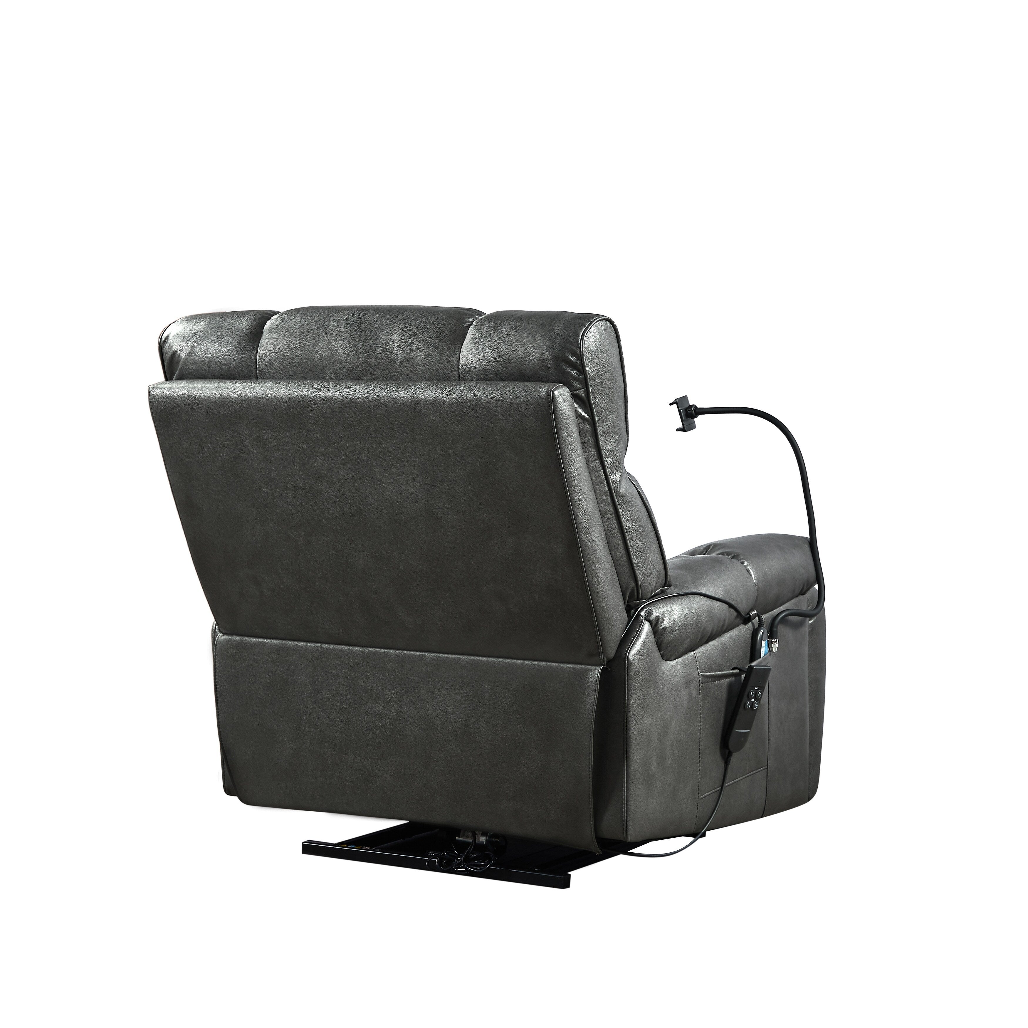 Christopher Knight Home - Fauteuil inclinable électrique avec deux moteurs, massage, chauffage, porte-gobelets et support de téléphone réglable